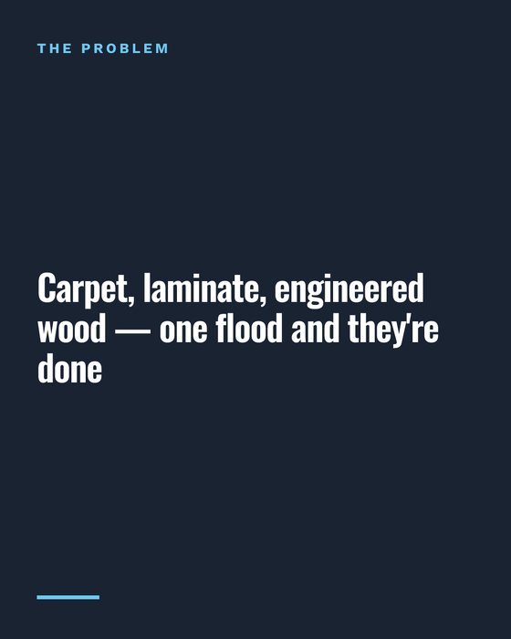 Slide 2 of 8: a slide from a Dynasty Epoxy slide post about basement floors that survive a flood