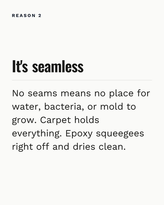 Slide 5 of 8: a slide from a Dynasty Epoxy slide post about basement floors that survive a flood